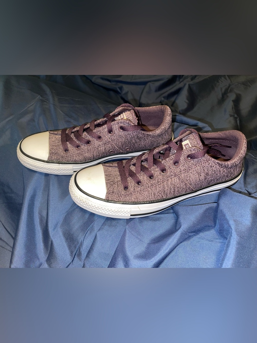 Converse All Stars Low-Top Knit Sneakers in Purple